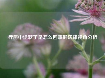 行房中途软了是怎么回事的法律视角分析